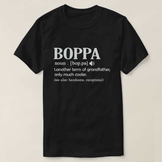 Boppa Definition Funny Betekenis Cool Grandpa Gift T-shirt (Design voorkant)