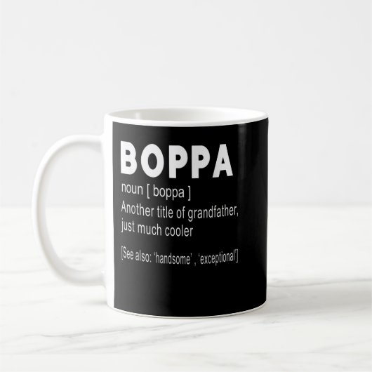 Boppa Definition Funny Gift for GrandFather Mannen Koffiemok (Links)