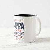 Boppa omdat partner in misdaadontwerp tweekleurige koffiemok (Voorkant rechts)