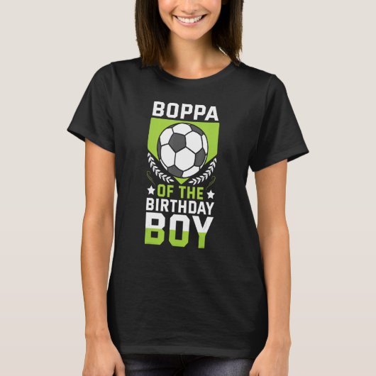 Boppa van het verjaardagsjongen voetbalspeler bday t-shirt (Voorkant)