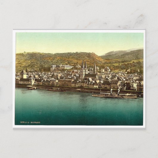 Boppard, de Rijn, Duitsland, zeldzame Photochrom Briefkaart (Voorkant)