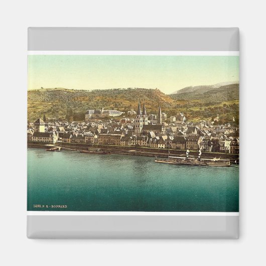 Boppard, de Rijn, Duitsland zeldzame Photochrom Magneet (Voorkant)