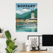 Boppard Duitsland Reis Oude Afdruk Poster (Thuiskantoor)