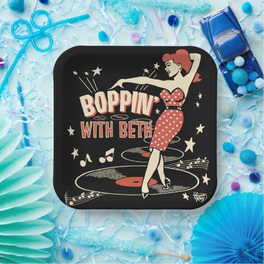 Boppin' met Beth-bord Papieren Bordje (Feest)