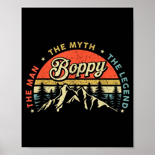 Boppy Man Myth Legend Funny Father's Day Grandpa M Poster (Voorkant)