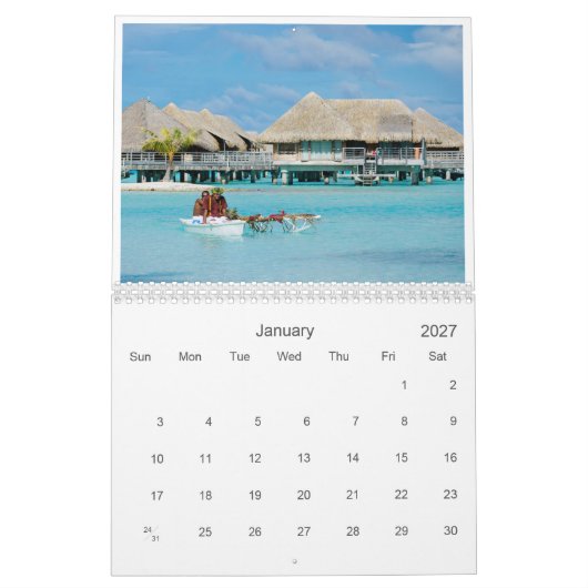 Bora Bora 20XX kalender voor landschapsfotografie (Jan 2027)
