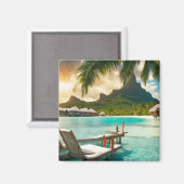 Bora Bora ansichtkaart (Bora Bora d) Magneet (Voorkant / Achterkant)