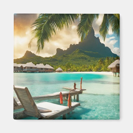 Bora Bora ansichtkaart (Bora Bora d) Magneet (Voorkant)