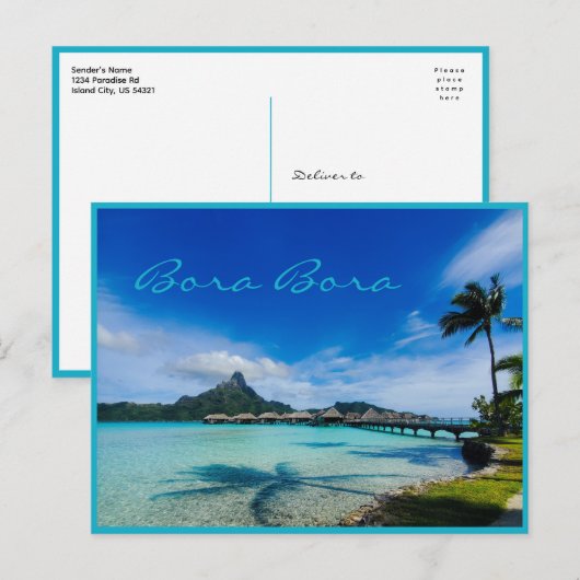 Bora Bora-ansichtkaart Briefkaart (Voorkant / Achterkant)