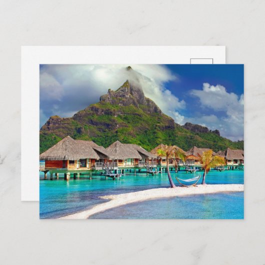 ฺBora Bora Beach Briefkaart (Voorkant / Achterkant)