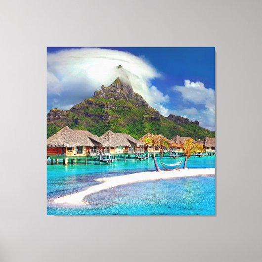 ฺBora Bora Beach Canvas Afdruk (Voorkant)