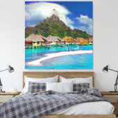 ฺBora Bora Beach Canvas Afdruk (Insitu (Slaapkamer))