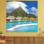 ฺBora Bora Beach Canvas Afdruk (Insitu (Woonkamer))