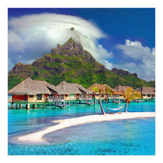 ฺBora Bora Beach Foto Afdruk