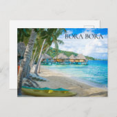 Bora Bora Beach Overwater Bungalows Foto Briefkaart (Voorkant / Achterkant)