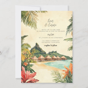 Bora Bora Bestemming Trouw Uitnodiging