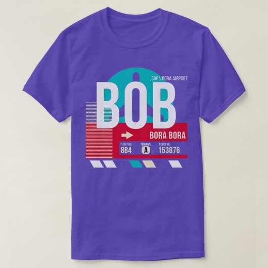 Bora Bora BOB Luchthaven Code Bagage Label 1 T-shirt (Design voorkant)