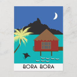 Bora Bora Bora vintage reisstijl Briefkaart