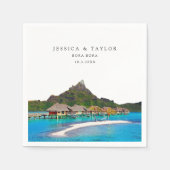 Bora Bora Bruiloft Aangepaste foto Cocktail servet (Voorkant)