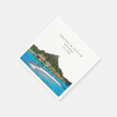 Bora Bora Bruiloft Aangepaste foto Cocktail servet (Hoek)