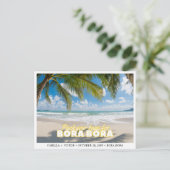 Bora Bora bruiloft eiland Save the Date Briefkaart (Staand voorkant)