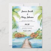 Bora Bora bruiloft uitnodiging bestemming bruiloft (Voorkant)