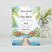 Bora Bora bruiloft uitnodiging bestemming bruiloft (Staand voorkant)