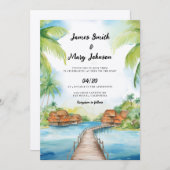 Bora Bora bruiloft uitnodiging bestemming bruiloft (Voorkant / Achterkant)
