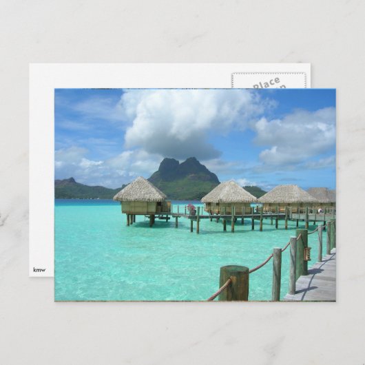 Bora Bora Bungalow Briefkaart (Voorkant / Achterkant)