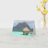 Bora Bora Bungalow Note Kaart (Gele Bloem)