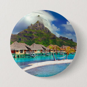 Bora Bora Caribbean Island Ronde Button 7,6 Cm