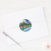 Bora Bora Caribbean Island Ronde Sticker (Envelop)