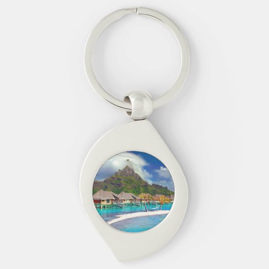 Bora Bora Caribbean Island Sleutelhanger (Voorkant)