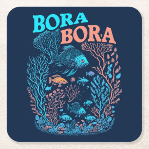 Bora Bora Coral Reef Kartonnen Onderzetters