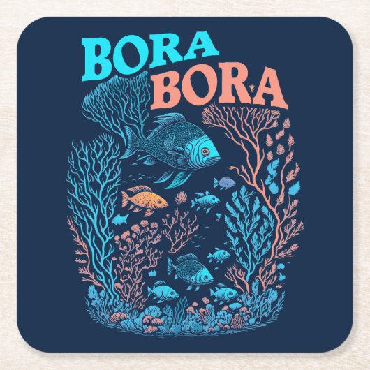 Bora Bora Coral Reef Kartonnen Onderzetters (Voorkant)