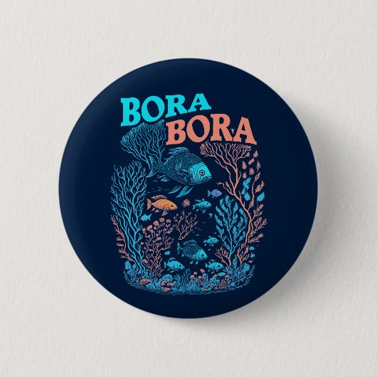 Bora Bora Coral Reef Ronde Button 5,7 Cm (Voorkant)