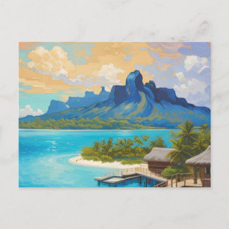 Bora Bora eiland Frans Polynesië Kunst Feestdagenkaart
