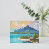 Bora Bora eiland Frans Polynesië Kunst Feestdagenkaart (Staand voorkant)