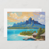 Bora Bora eiland Frans Polynesië Kunst Feestdagenkaart (Voorkant / Achterkant)