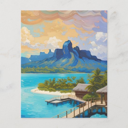 Bora Bora eiland Frans Polynesië Kunst Flyer (Voorkant)