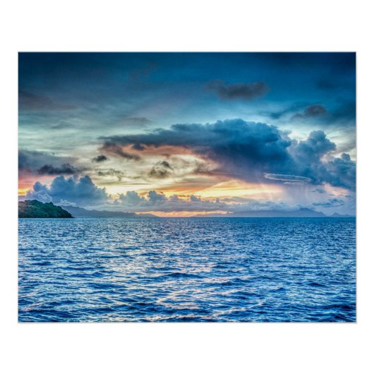 Bora-bora, eiland van de zuidelijke Stille Oceaan Perfect Poster (Voorkant)