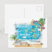 Bora Bora Eilanden Frans-Polynesië Reis Kaart (Voorkant / Achterkant)