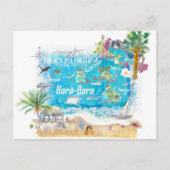 Bora Bora Eilanden Frans-Polynesië Reis Kaart (Voorkant)