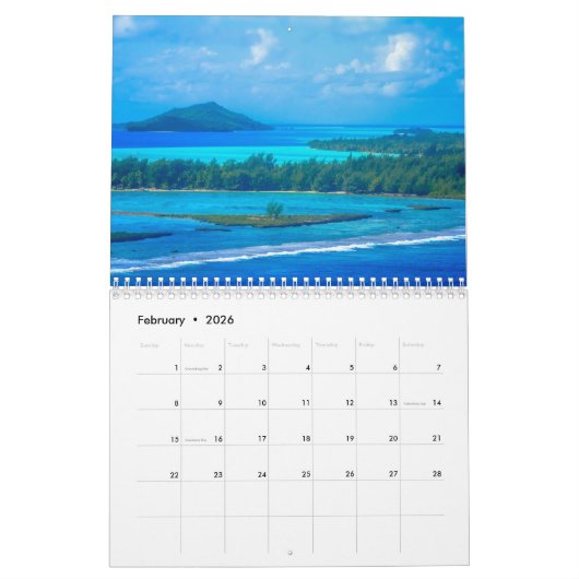 Bora Bora Foto Wandkalenders Kalender (Feb 2026)