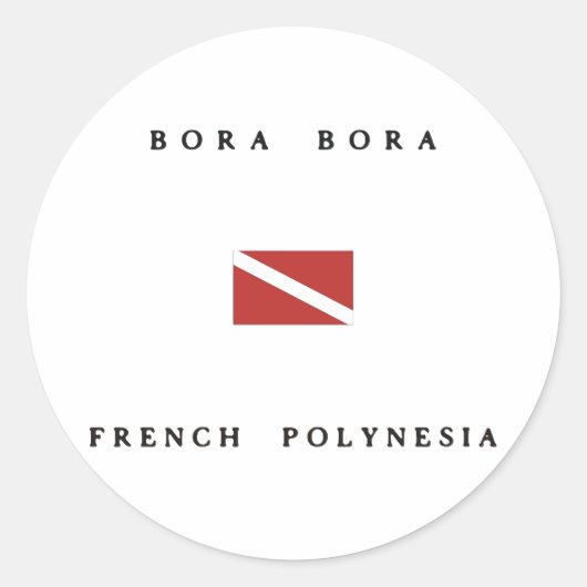 Bora Bora Frans Polynesië Duikvlag Ronde Sticker (Voorkant)