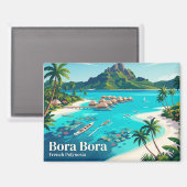 Bora Bora Frans-Polynesië Magneet (Voorkant / Achterkant)