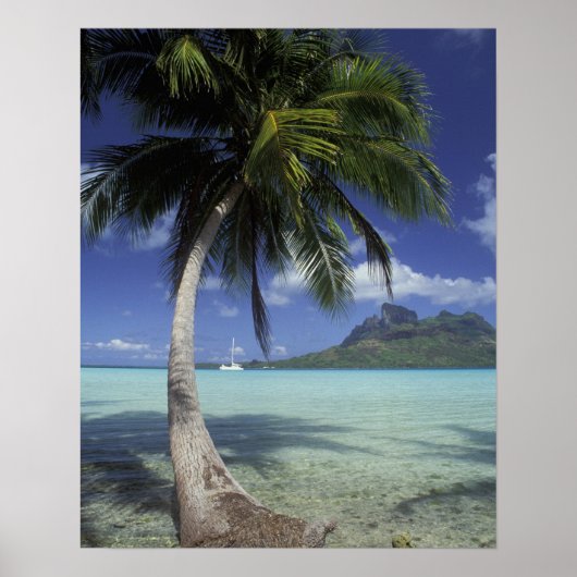 Bora Bora, Frans Polynesië Mt. Otemanu, gezien Poster (Voorkant)