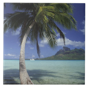 Bora Bora, Frans-Polynesië Mt. Otemanu gezien Tegeltje