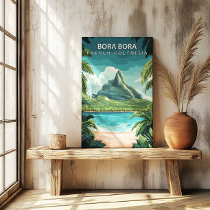 Bora Bora Frans-Polynesië Reisposter Canvas Afdruk