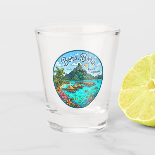 Bora Bora Frans-Polynesië Shot Glas (Voorkant)
